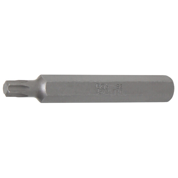 BGS 4572 Bit | Länge 75 mm | Antrieb Außensechskant 10 mm (3/8") | T-Profil (für Torx) T40