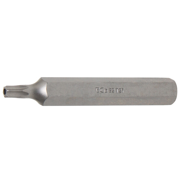 BGS 4727 Bit | Länge 75 mm | Antrieb Außensechskant 10 mm (3/8") | T-Profil (für Torx) mit Bohrung T27