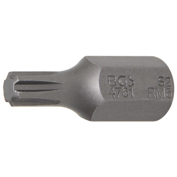 BGS 4761 Bit | Länge 30 mm | Antrieb Außensechskant 10 mm (3/8") | Keil-Profil (für RIBE) M6