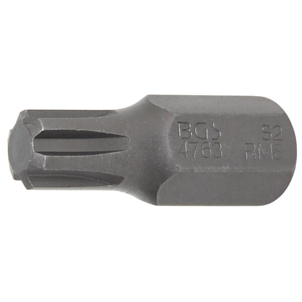 BGS 4763 Bit | Länge 30 mm | Antrieb Außensechskant 10 mm (3/8") | Keil-Profil (für RIBE) M8