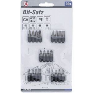 BGS Diy 4830 Bit-Satz | Antrieb Außensechskant 6,3 mm (1/4") | 20-tlg.