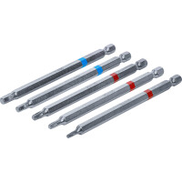 BGS Diy 4836 Bit-Satz | Antrieb Außensechskant 6,3 mm (1/4") | Innensechskant, T-Profil (für Torx) | Länge 110 mm | 5-tlg.
