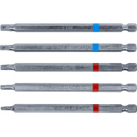 BGS Diy 4836 Bit-Satz | Antrieb Außensechskant 6,3 mm (1/4") | Innensechskant, T-Profil (für Torx) | Länge 110 mm | 5-tlg.