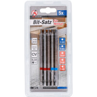 BGS Diy 4836 Bit-Satz | Antrieb Außensechskant 6,3 mm (1/4") | Innensechskant, T-Profil (für Torx) | Länge 110 mm | 5-tlg.