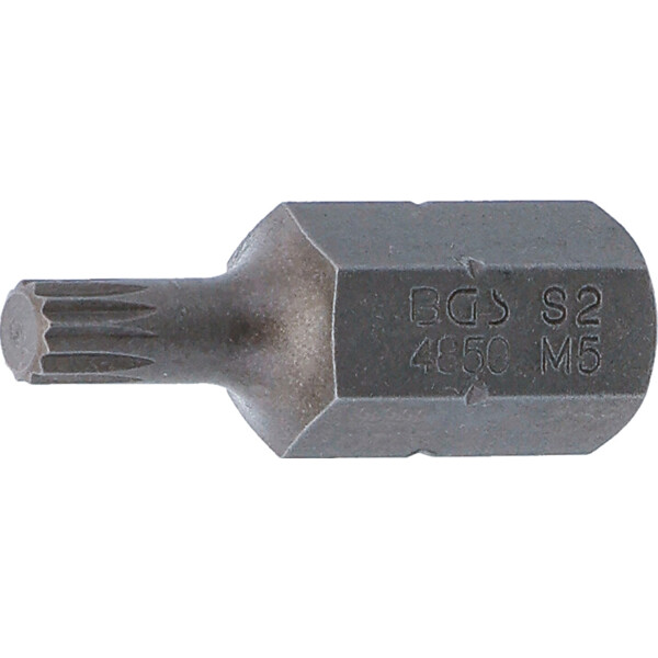 BGS 4850 Bit | Länge 30 mm | Antrieb Außensechskant 10 mm (3/8") | Innenvielzahn (für XZN) M5