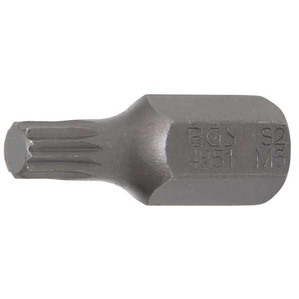 BGS 4851 Bit | Länge 30 mm | Antrieb Außensechskant 10 mm (3/8") | Innenvielzahn (für XZN) M6