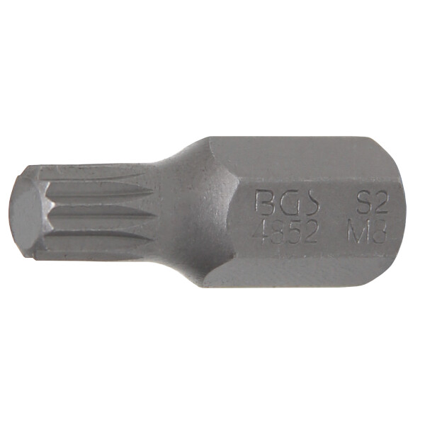 BGS 4852 Bit | Länge 30 mm | Antrieb Außensechskant 10 mm (3/8") | Innenvielzahn (für XZN) M8