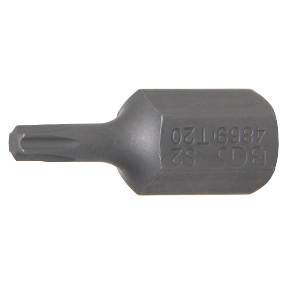 BGS 4869 Bit | Länge 30 mm | Antrieb Außensechskant 10 mm (3/8") | T-Profil (für Torx) T20