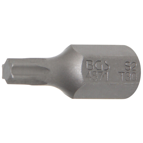 BGS 4871 Bit | Länge 30 mm | Antrieb Außensechskant 10 mm (3/8") | T-Profil (für Torx) T30