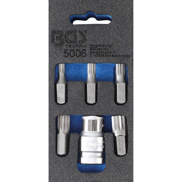BGS 5006 Schraubendreher-Bit-Satz | Antrieb Außensechskant 10 mm (3/8") | Innenvielzahn (für XZN) | 6-tlg.