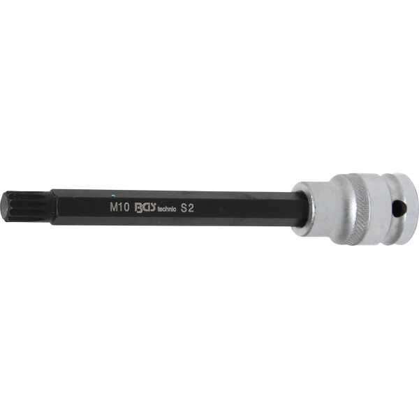 BGS 5009 Bit-Einsatz | Länge 140 mm | Antrieb Innenvierkant 12,5 mm (1/2") | Innenvielzahn (für XZN) M10