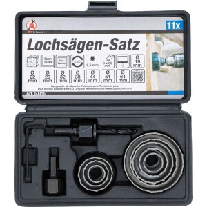 BGS Diy 50315 Lochsägen-Satz | Ø 19 - 64 mm | Tiefe 24 mm | 11-tlg.