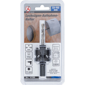 BGS Diy 50399 Aufnahmehalter für Lochsägen | mit Zentrierbohrer