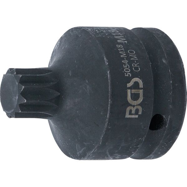 BGS 5054-M18 Kraft-Bit-Einsatz | Länge 55 mm | Antrieb Innenvierkant 20 mm (3/4") | Innenvielzahn (für XZN) M18