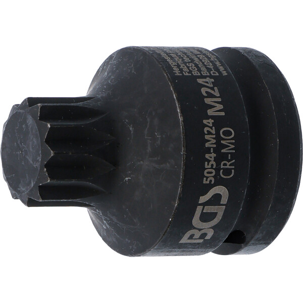 BGS 5054-M24 Kraft-Bit-Einsatz | Länge 55 mm | Antrieb Innenvierkant 20 mm (3/4") | Innenvielzahn (für XZN) M24