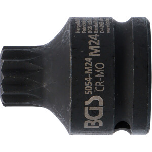 BGS 5054-M24 Kraft-Bit-Einsatz | Länge 55 mm | Antrieb Innenvierkant 20 mm (3/4") | Innenvielzahn (für XZN) M24