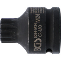 BGS 5054-M24 Kraft-Bit-Einsatz | Länge 55 mm | Antrieb Innenvierkant 20 mm (3/4") | Innenvielzahn (für XZN) M24