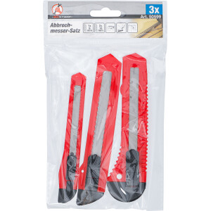 BGS Diy 50599 Abbrechmesser-Satz | Klingenbreite 9 / 18 mm | 3-tlg.