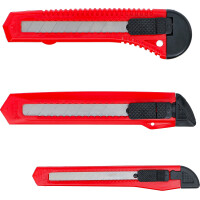 BGS Diy 50599 Abbrechmesser-Satz | Klingenbreite 9 / 18 mm | 3-tlg.