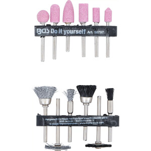 BGS Diy 50797 Schleifer- und Stahldraht- / Kunststoff-Bürsten-Satz | 12-tlg.
