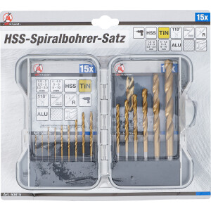 BGS Diy 50815 HSS-Spiralbohrer-Satz | titan-nitriert | 1,5 - 10 mm | 15-tlg.