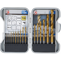 BGS Diy 50815 HSS-Spiralbohrer-Satz | titan-nitriert | 1,5 - 10 mm | 15-tlg.
