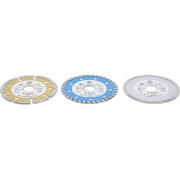 BGS Diy 50840 Diamant-Trennscheiben-Satz | Bohrungs-Ø 20 mm | Ø 115 mm | 3-tlg.