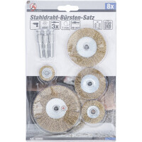 BGS Diy 50908 Stahldraht-Bürsten-Satz | Ø 25 - 75 mm | 8-tlg.