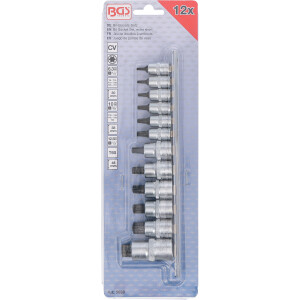 BGS 5098 Bit-Einsatz-Satz | extra kurz | T-Profil (für Torx) T8 - T60 | 12-tlg.