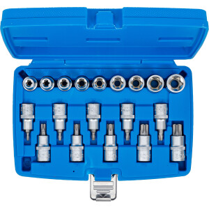 BGS 5100 Bit-Einsatz-/Steckschlüssel-Einsatz-Satz | Antrieb Innenvierkant 12,5 mm (1/2") | E-Profil / T-Profil (für Torx) | 19-tlg.