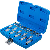 BGS 5100 Bit-Einsatz-/Steckschlüssel-Einsatz-Satz | Antrieb Innenvierkant 12,5 mm (1/2") | E-Profil / T-Profil (für Torx) | 19-tlg.
