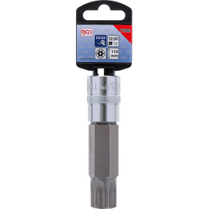 BGS 5103-TB100 Bit-Einsatz | Länge 110 mm | Antrieb Innenvierkant 12,5 mm (1/2") | T-Profil (für Torx) mit Bohrung T100