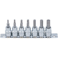 BGS 5104 Bit-Einsatz-Satz | Antrieb Innenvierkant 10 mm (3/8") | Innensechskant 1/8" - 3/8" | Zollgrößen | 7-tlg.