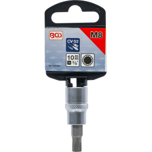 BGS 5105-M8 Bit-Einsatz | Antrieb Innenvierkant 10 mm (3/8") | Innenvielzahn (für XZN) M8