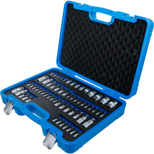 BGS 5135 Bit-Einsatz- und Steckschlüssel-Einsatz-Satz | E-Profil / T-Profil (für Torx) / T-Profil (für Torx) mit Bohrung / TP-Profil (für Torx Plus) | 60-tlg.