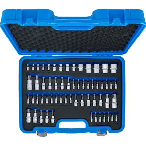 BGS 5135 Bit-Einsatz- und Steckschlüssel-Einsatz-Satz | E-Profil / T-Profil (für Torx) / T-Profil (für Torx) mit Bohrung / TP-Profil (für Torx Plus) | 60-tlg.
