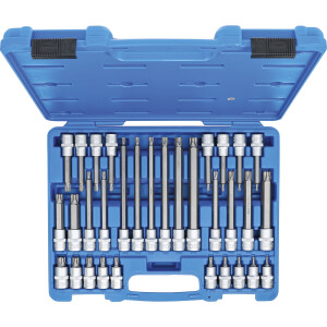 BGS 5191 Bit-Einsatz-Satz | Antrieb Innenvierkant 12,5 mm (1/2") | TPS-Profil (für Torx Plus) mit Bohrung TPS20 - TPS70 | 32-tlg.