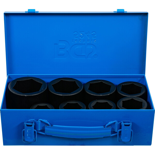 BGS 5245 Kraft-Steckschlüssel-Einsatz-Satz Sechskant | Antrieb Innenvierkant 25 mm (1") | SW 27 - 50 mm | 8-tlg.