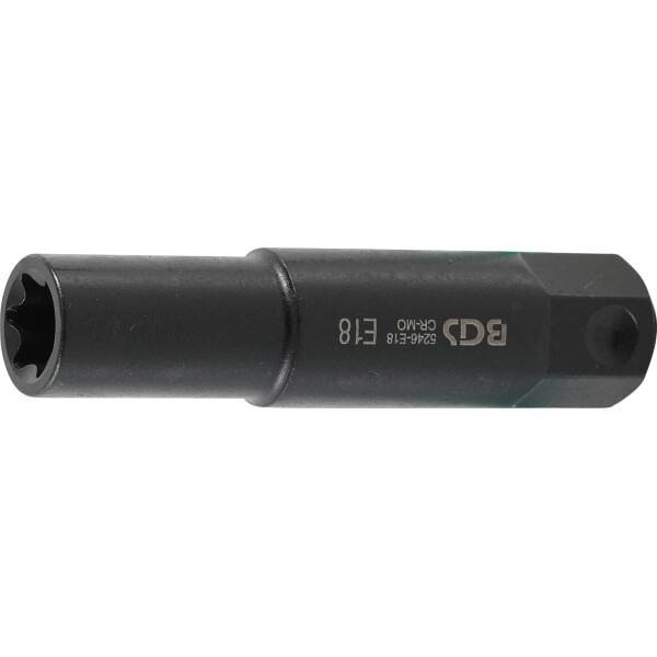 BGS 5246-E18 Steckschlüssel-Einsatz E-Profil, extra lang | Antrieb Außensechskant 22 mm | SW E18
