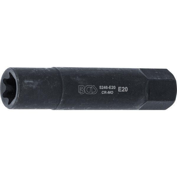 BGS 5246-E20 Steckschlüssel-Einsatz E-Profil, extra lang | Antrieb Außensechskant 22 mm | SW E20