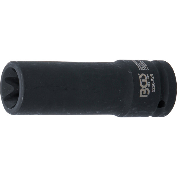 BGS 5250-E28 Kraft-Steckschlüssel-Einsatz E-Profil, tief | Antrieb Innenvierkant 20 mm (3/4") | SW E28