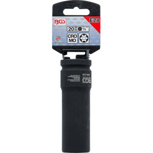 BGS 5250-E28 Kraft-Steckschlüssel-Einsatz E-Profil, tief | Antrieb Innenvierkant 20 mm (3/4") | SW E28