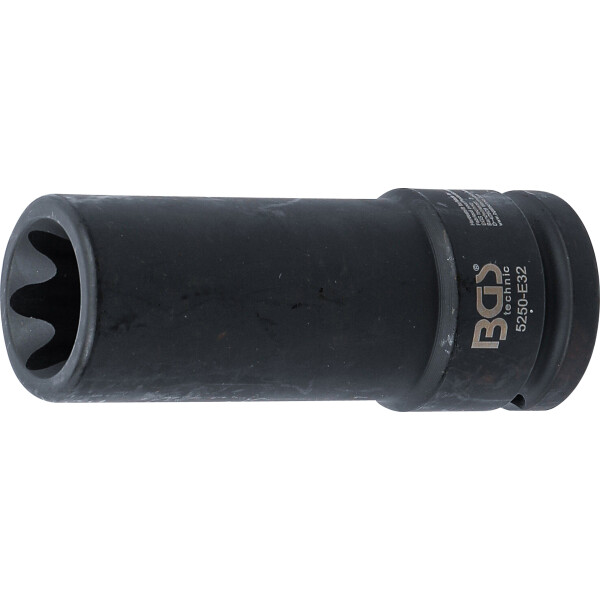 BGS 5250-E32 Kraft-Steckschlüssel-Einsatz E-Profil, tief | Antrieb Innenvierkant 20 mm (3/4") | SW E32