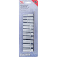 BGS 5252 Steckschlüssel-Einsatz-Satz Zwölfkant, tief | Antrieb Innenvierkant 10 mm (3/8") | SW 8 - 19 mm | 11-tlg.