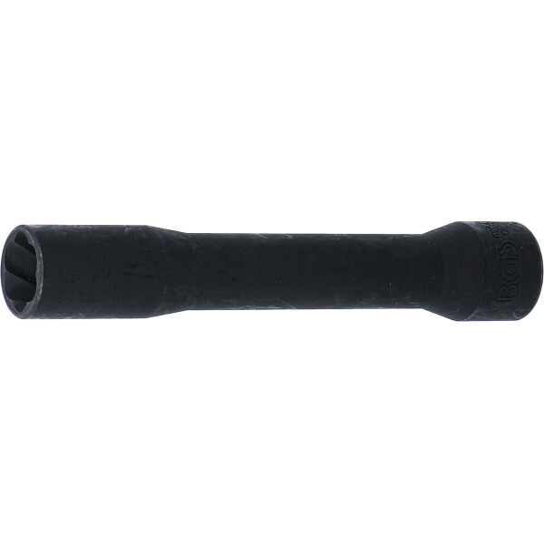 BGS 5264-17 Spiral-Profil-Steckschlüssel-Einsatz / Schraubenausdreher, tief | Antrieb Innenvierkant 12,5 mm (1/2") | SW 17 mm