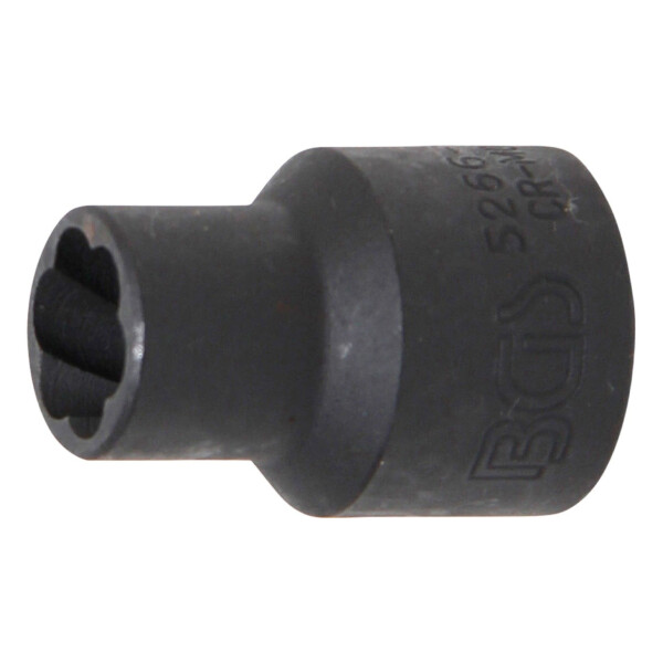 BGS 5266-11 Spiral-Profil-Steckschlüssel-Einsatz / Schraubenausdreher | Antrieb Innenvierkant 12,5 mm (1/2") | SW 11 mm