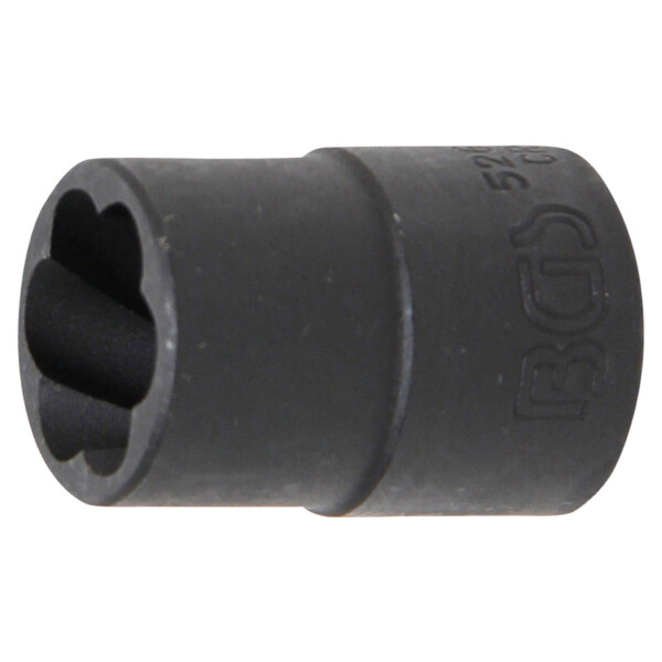 BGS 5266-15 Spiral-Profil-Steckschlüssel-Einsatz / Schraubenausdreher | Antrieb Innenvierkant 12,5 mm (1/2") | SW 15 mm