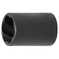 BGS 5266-17 Spiral-Profil-Steckschlüssel-Einsatz / Schraubenausdreher | Antrieb Innenvierkant 12,5 mm (1/2") | SW 17 mm