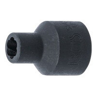 BGS 5269-8 Spiral-Profil-Steckschlüssel-Einsatz / Schraubenausdreher | Antrieb Innenvierkant 12,5 mm (1/2") | SW 8 mm