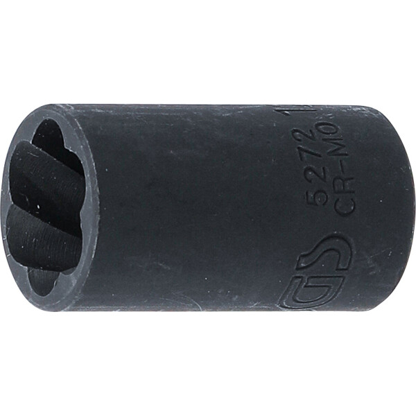 BGS 5272 Spiral-Profil-Steckschlüssel-Einsatz / Schraubenausdreher | Antrieb Innenvierkant 10 mm (3/8") | SW 12 mm